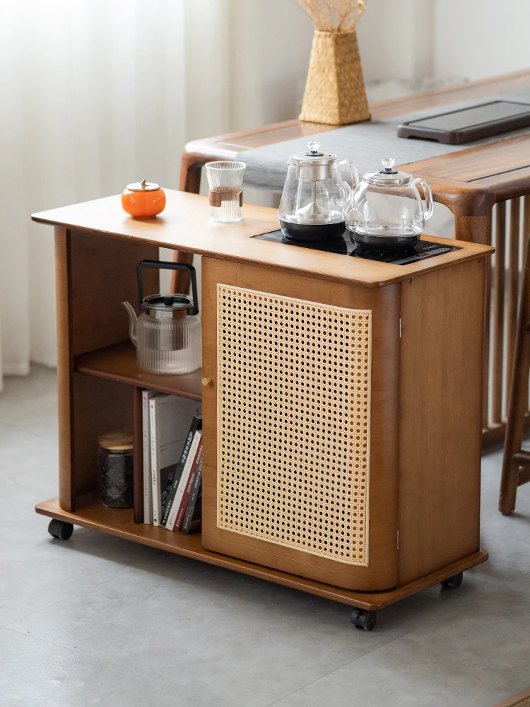 

Mobile tea cabinet Tea table side cabinet Tea making table Water kettle Integrated tea side cabinet Tea set