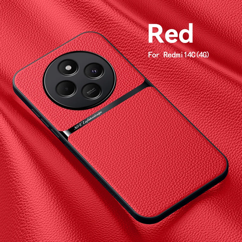 Premium Magnetic Leather Car Holder Case - Silicone Protective Back Cover