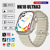 HK10 ULTRA 3 Smart Watch Series 10 AMOLED ChatGPT 2GB ROM AI Watch Face BT Call Games Music Compass Sports Smartwatch Men Women