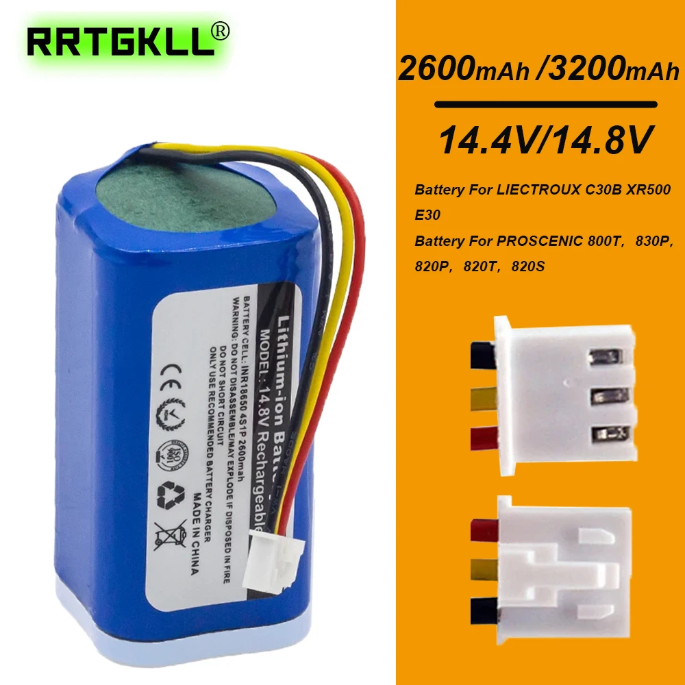 K KYUER 2600mAh MD-C30B LTR300VX Robot Aspirapolvere Batteria per Liectroux C30B, C30B 2D,Midea M4,Blaupunkt XBoost BPK-VCBB1XB Abir X5,X6,X7, X8