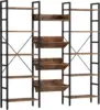 Bookcases and Bookshelves Triple Wide 5 Tiers Industrial Bookshelf, Large Bookshelf Open 1