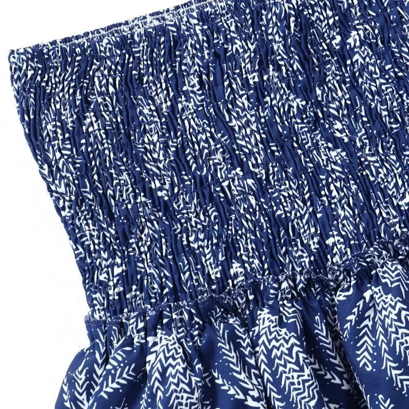 2024 New Pleated Skirt Womens Summer Beach Y2k Miniskirt for Ladies Vestido De Mujer Fashion Boho Ruffle Printed Vintage Skirts 5