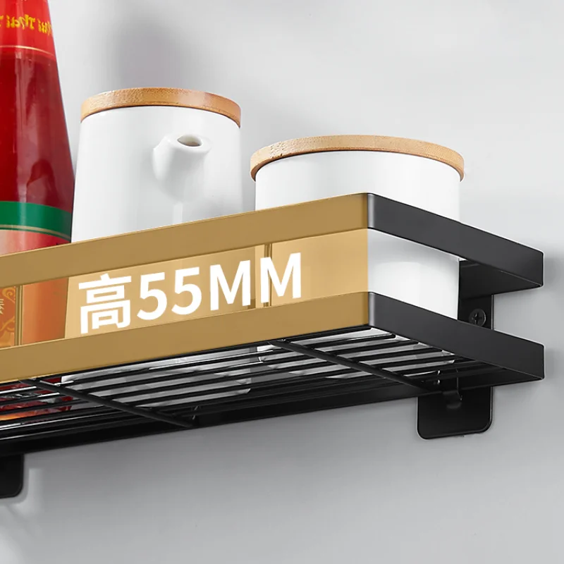 Kitchen Shelf Spice Rack Free Perforation Wall-mounted Seasoning Supplies Household Oil, Salt and Vinegar Storage