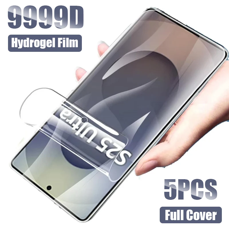 5PCS Pellicola Idrogel Per Samsung Galaxy S25 S24 S23 Plus S22 Ultra S21 S20 Fe Protezione Dello Schermo Per Samsung A56 A55 A54 A53 A52 A51