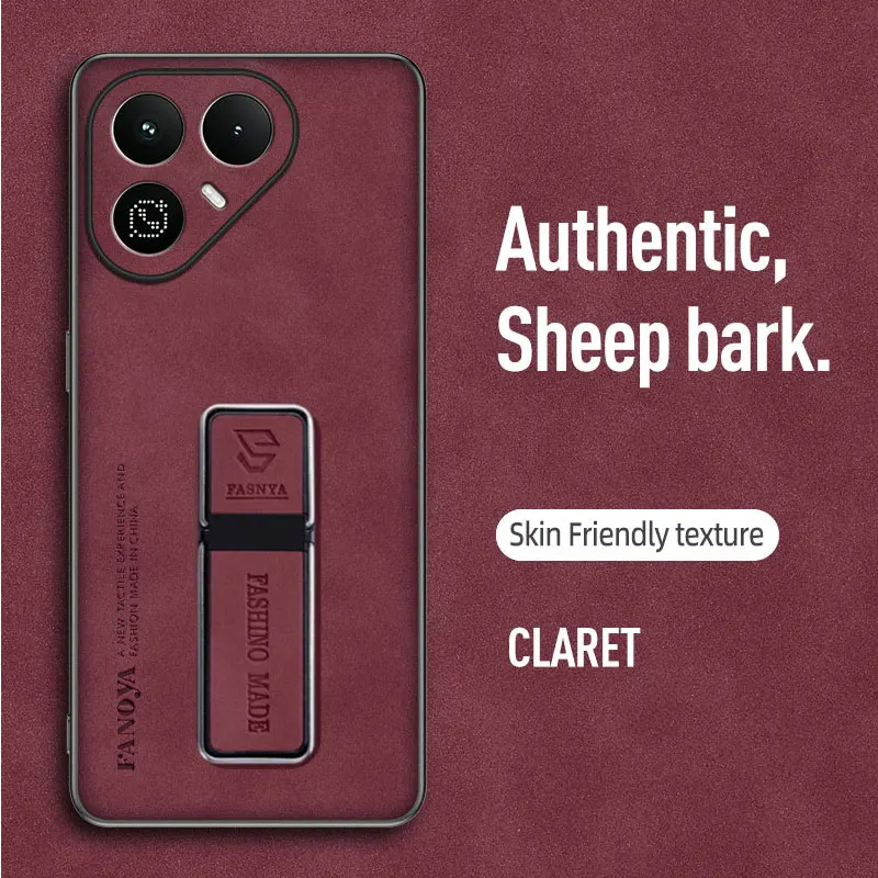 Premium PU Leather Shockproof Phone Case with Magnetic Stand Holder and Soft Silicone Frame