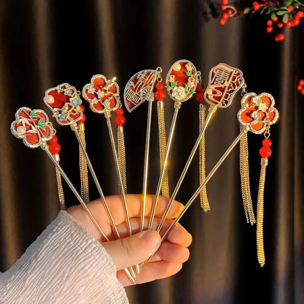 

Tassel Flower Hair Stick Chinese Style Hair Fork Pearl Hair Stick Hair Accessories Hair Chopsticks Hanfu Hair Stick Party