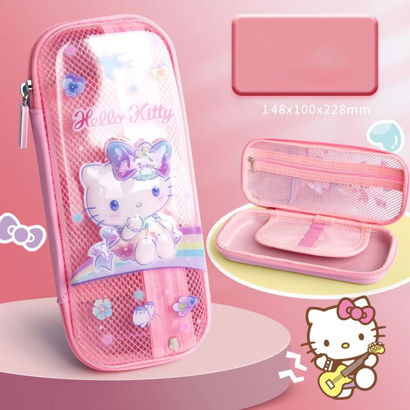 Kawaii Sanrio Hello Kitty Kuromi Cinnamoroll Pencil Case High Capacity  Student Stationery Storage School Supplies Girls Gifts - AliExpress