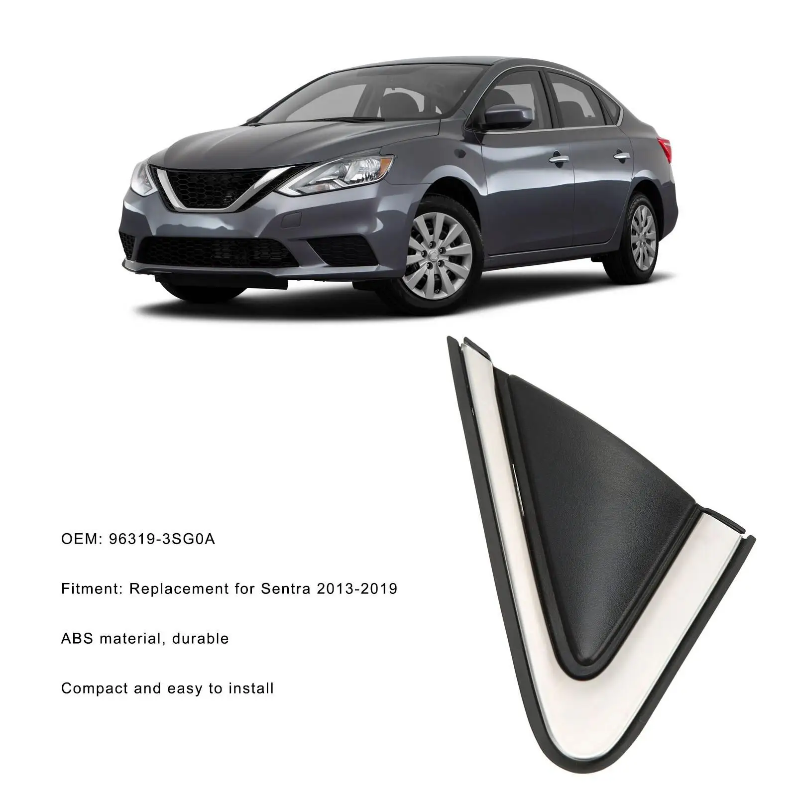 for replacement Front Left Window Mirror Trim Molding 96319-3SG0A-Durable & Easy to Install