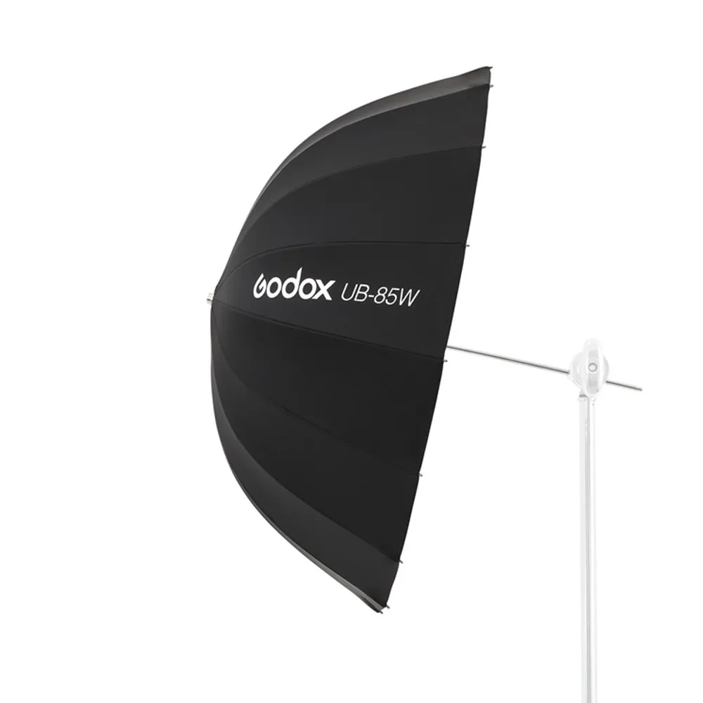 Godox UB-85W 33.5in 85cm Parabolic Black White Reflective Umbrella Studio Light Umbrella with Black Silver Diffuser Cover Cloth,camera umbrella