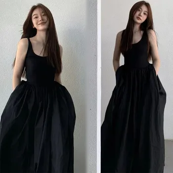 Black Strapless Long Dress Women Fashion Slim Sleeveless O-Neck High Waist Dresses Female 2026 Spring Summer new  Party Vestidos 1