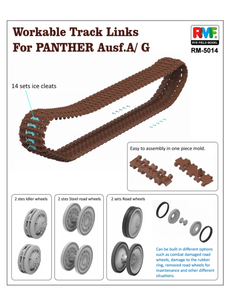 Ryefield model accessories RM-5014 Workable Track Links (for Panther Ausf. A/G) 1/35 2