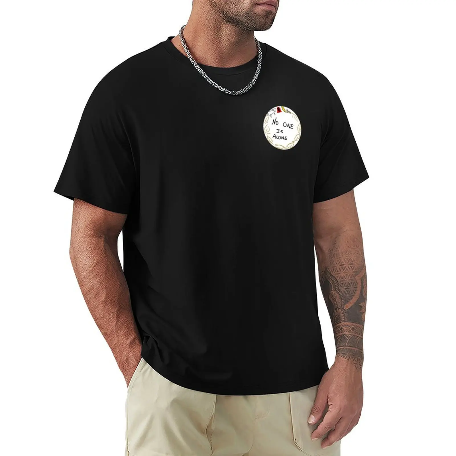 

no one is alone T-shirt funnys summer clothes oversized t shirts for men