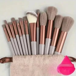 Luxurious Soft Fluffy Makeup Brush Set for Professional - Quality Application (Brown pp)