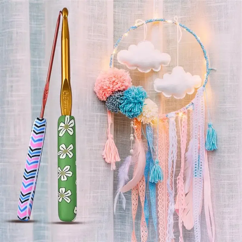 

Colorful Ceramic Handle Alumina Crochet Hooks Knitting Needles Set Sewing Crochet for Weave Sewing Needles Handmade Tool 8/9pcs