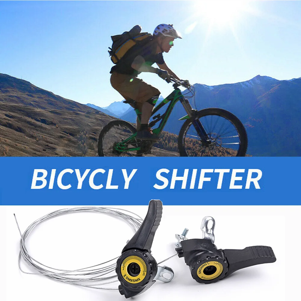1 Paar Fahrrads chieber 15/18/21 Geschwindigkeit Universal lever Mountainbike mit Kabel auslöser Schalthebel Fahrrad Deraille schwarz – Detail 1
