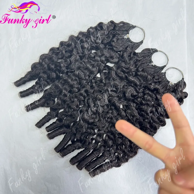 12A Feather Hair Burmese Curly Feather Crochet Human Human Hair For Black Women 60-300g Knotless Crochet Raw Feather Human Hair 2