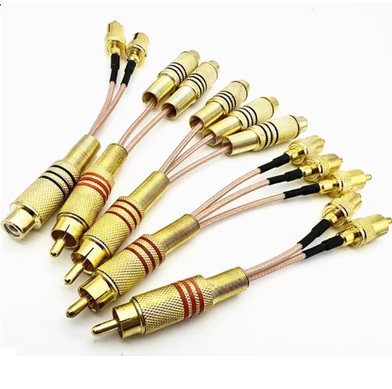 RCA Audio Cable 3 way 1 Male to 2 Female RCA Y Splitter Adapter for Speaker Amplifier Sound RCA to 2X 3X RCA Male Female