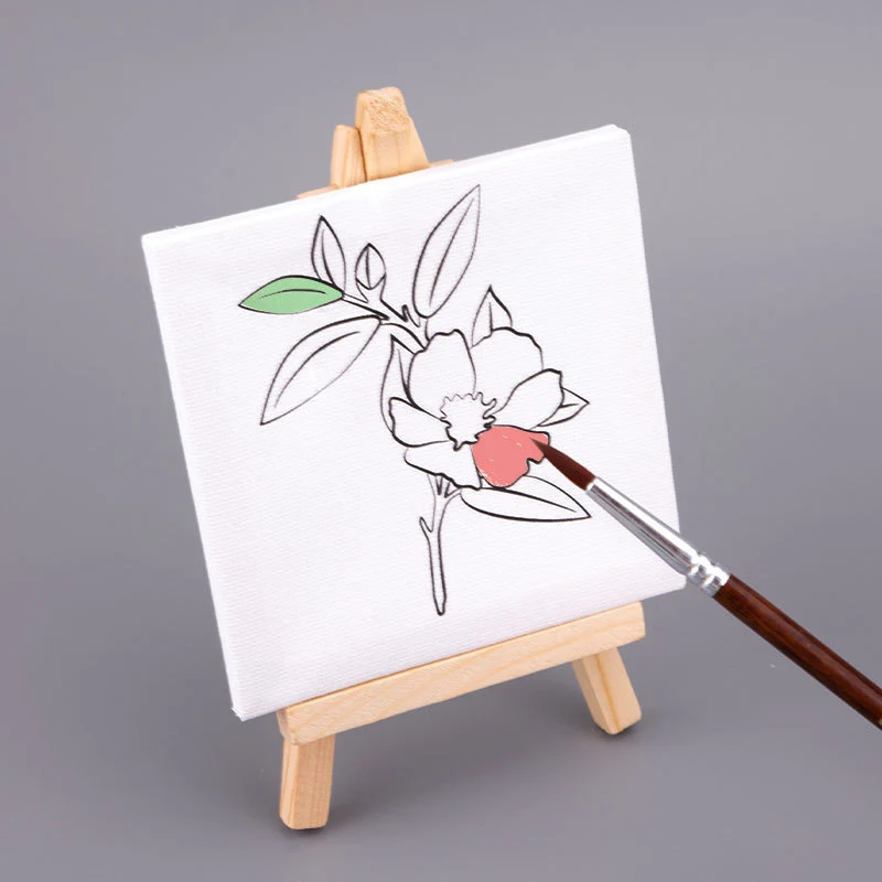 2 In 1 Mini Blank Drawing Board Set painting supplies Oil Canvas Frame Beginner Children Practice Drawing Doodling DIY 1 Pcs HB-12