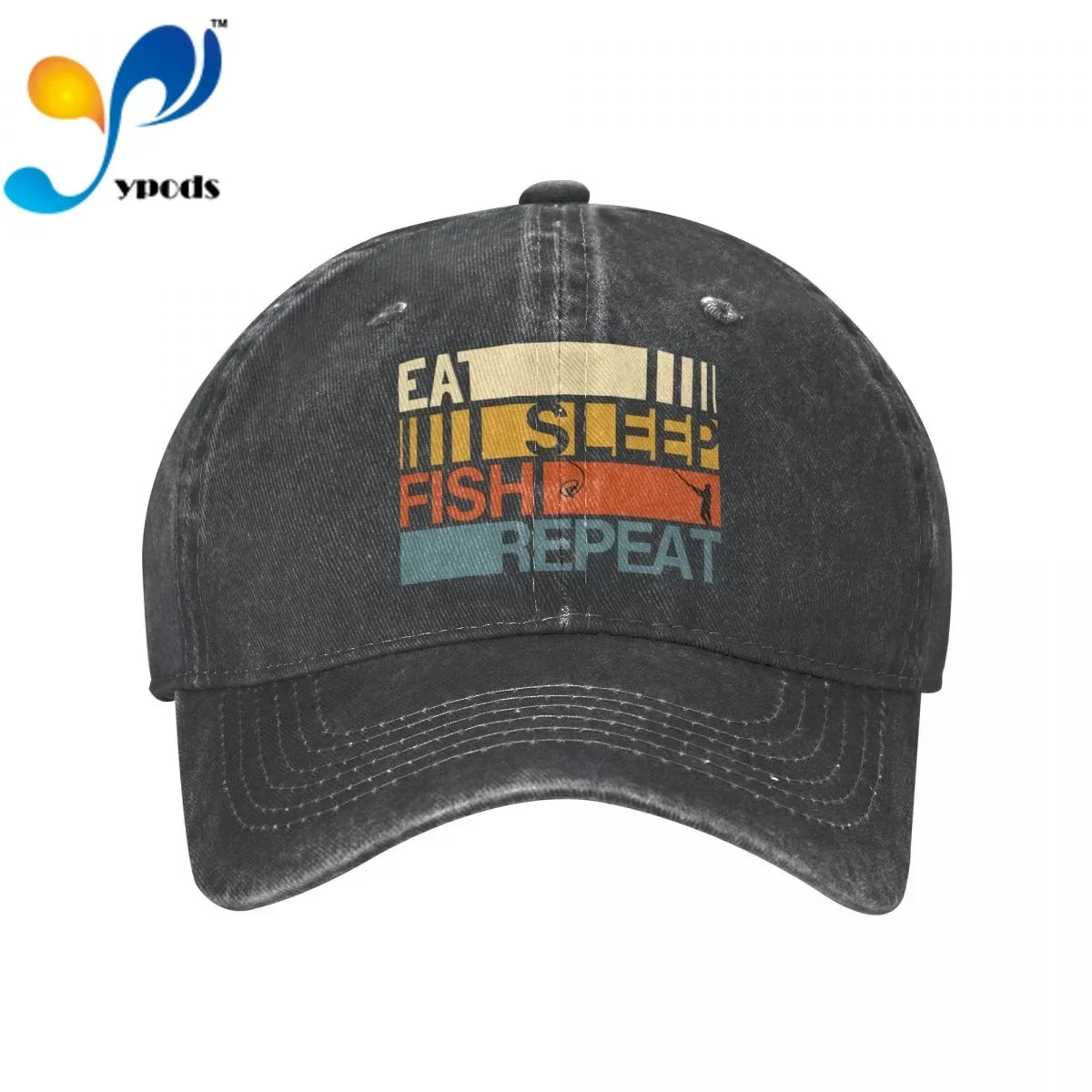 

Eat Sleep Fish Repeat Denim Baseball cap Snapback Hats Autumn Summer Hat for Men Women Caps Casquette hats