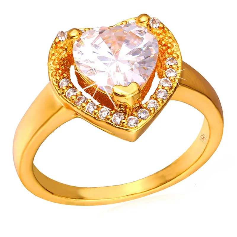 

Женское кольцо с цирконом, в форме сердца