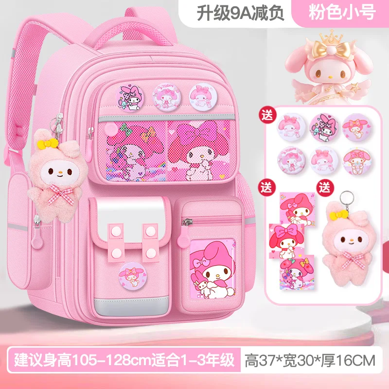 Sanrios Student Large Capacity DIY Backpack Kawaii Hello Kitty Cinnamoroll Kuromi Cartoon Cartoon Child Schoolbag Birthday Gift 3