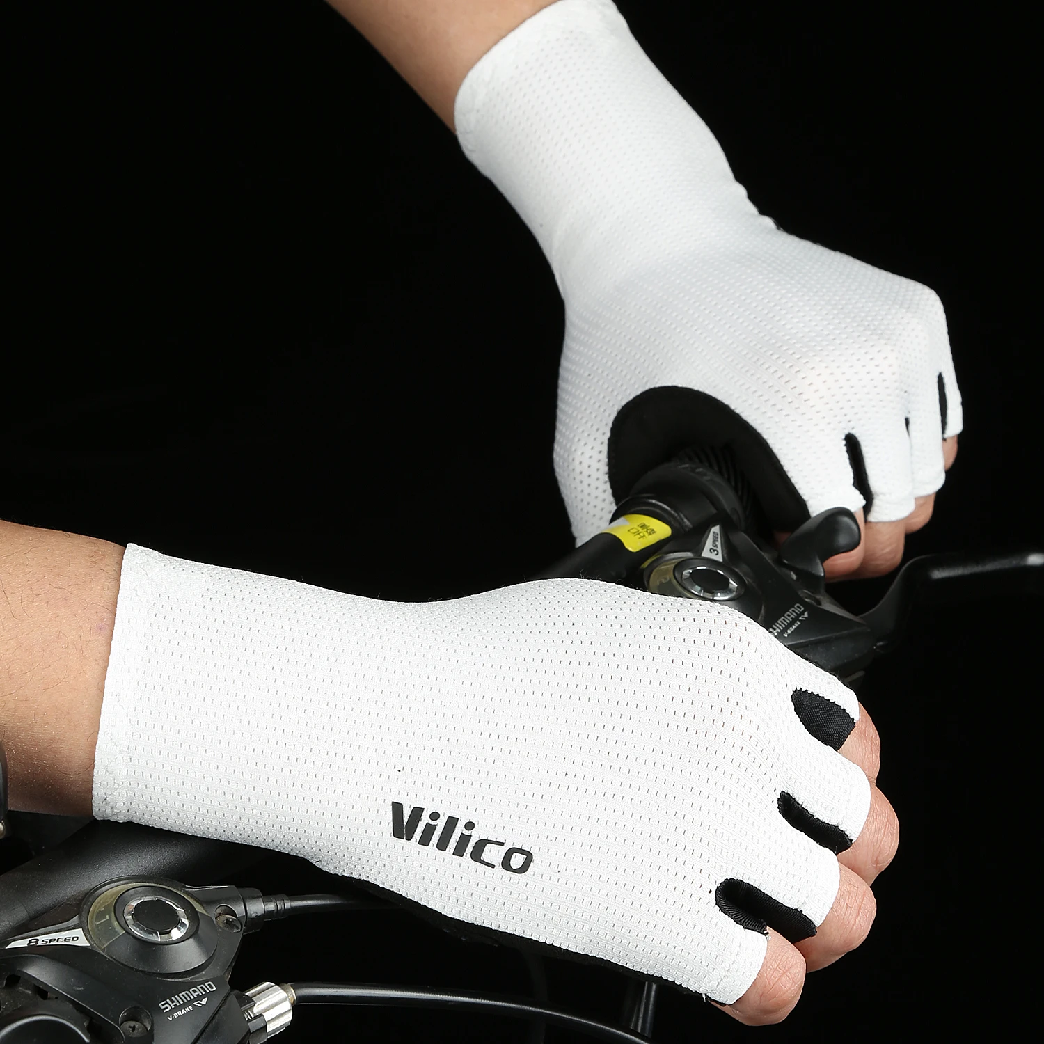 Men's and women's summer bicycle gloves, 1 pair - breathable, elastic, thick palm pad, non slip, knitted fabric, hand washable 4