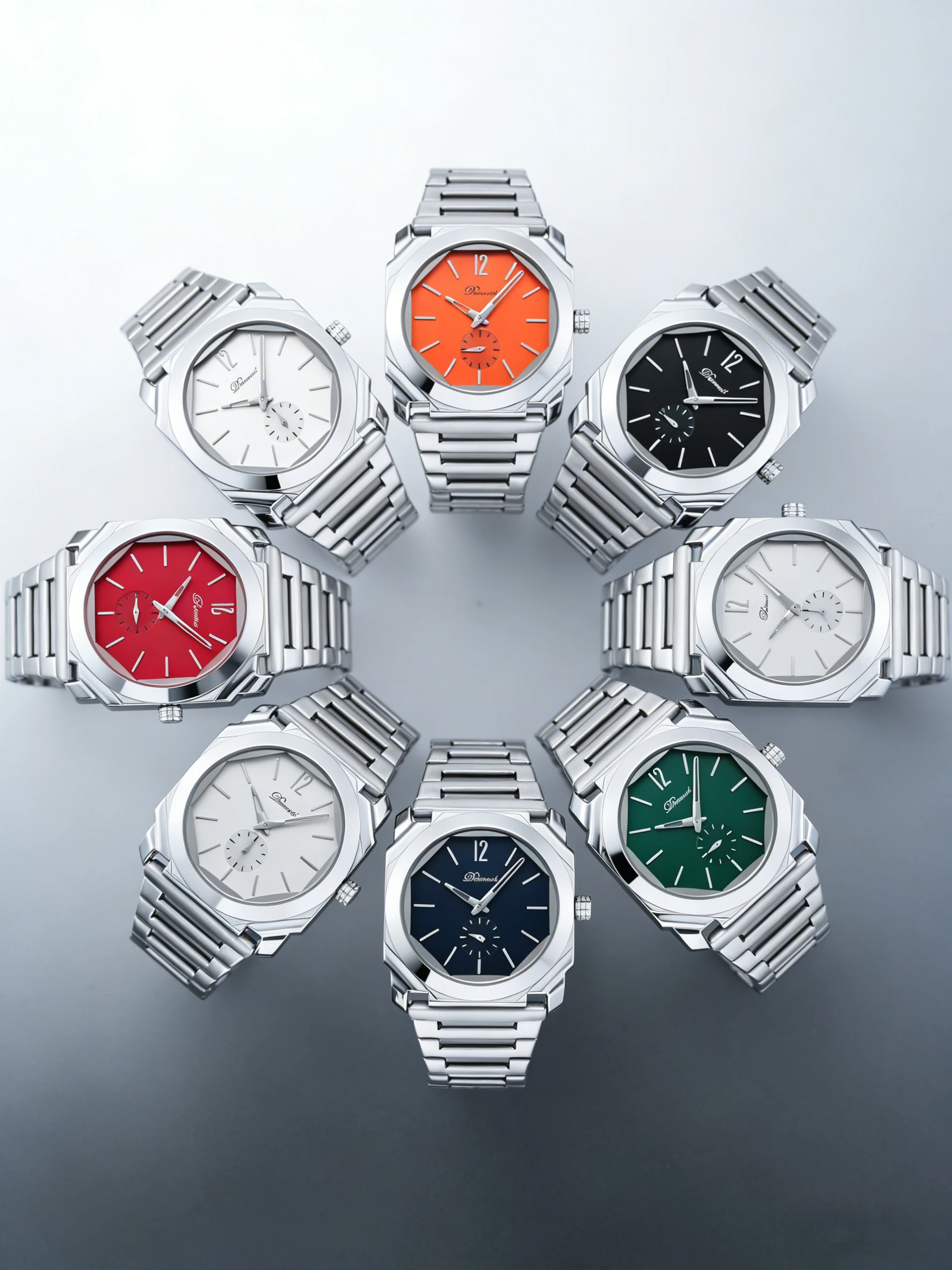 Men's Luxury Octagon Dial Stainless Steel Minimalist Wristwatch