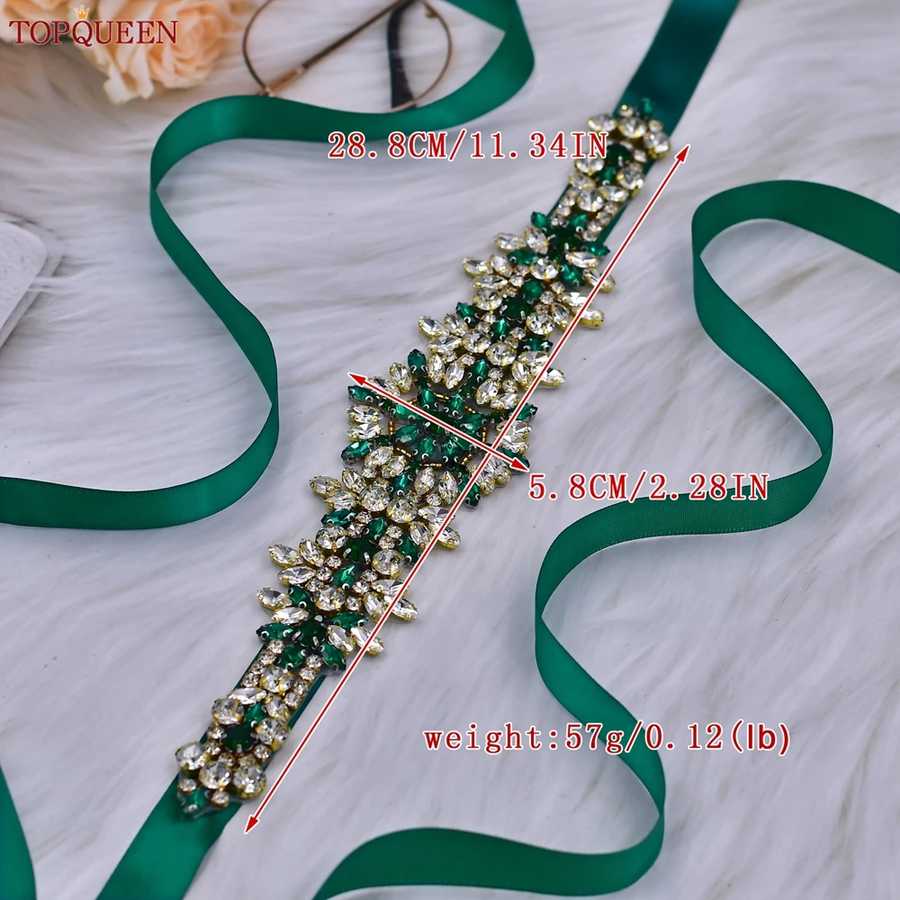 Bridal Waistband Bridal Dress Decoration TOPQUEEN Bridal Wedding Belt Handmade Moroccan Rhinestone Belt