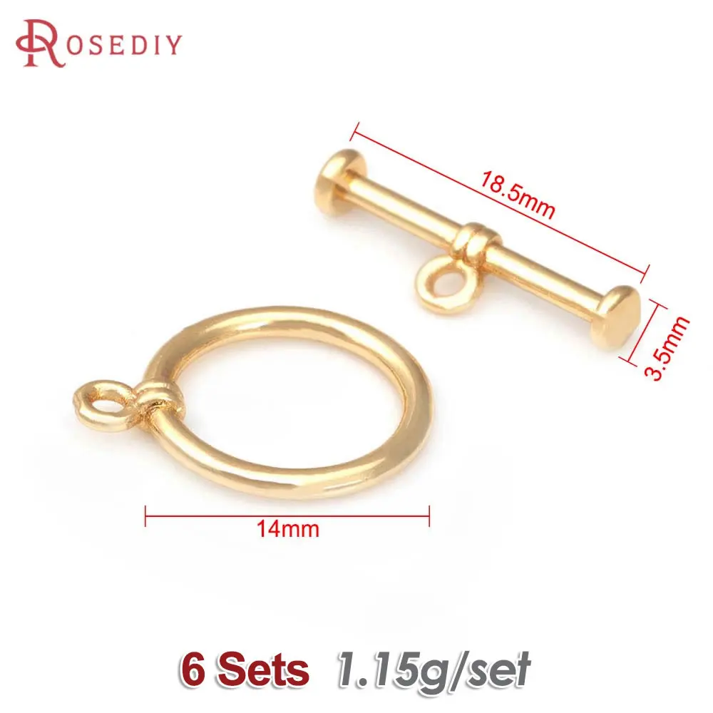 18K altın renk pirinç yuvarlak halka daire O geçiş klipsler bilezik klipsler takı yapma malzemeleri Diy bulgular aksesuarları bağlamak