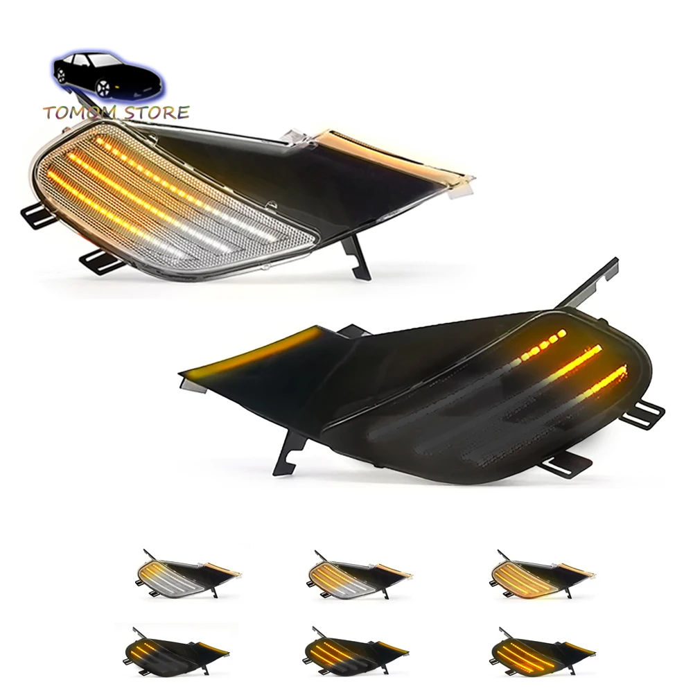 2pcs Led Dynamic Amber Led Side Marker Indicator Lights For Porsche
