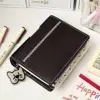 2 binders A7 notebook detachable loose-leaf dark brown notepad portable faux leather schedule planner，whith 80 pages 1