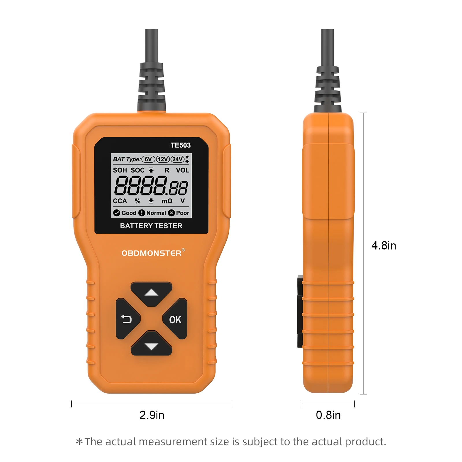 Car Battery Tester 6V 12V 24V 100-2000A CCA Capacity Digital Car System Tool Battery Analyzer Tool PK KW208