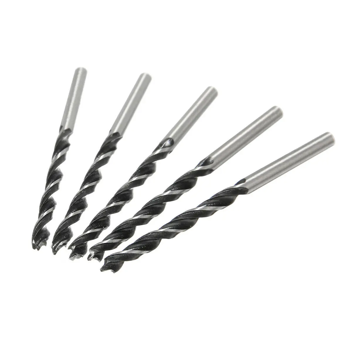 

High Strength Woodworking Spiral Drill Bit Set 10pcs Wood Drills 5mm Diameter with Center Point and Shoulder Cutters