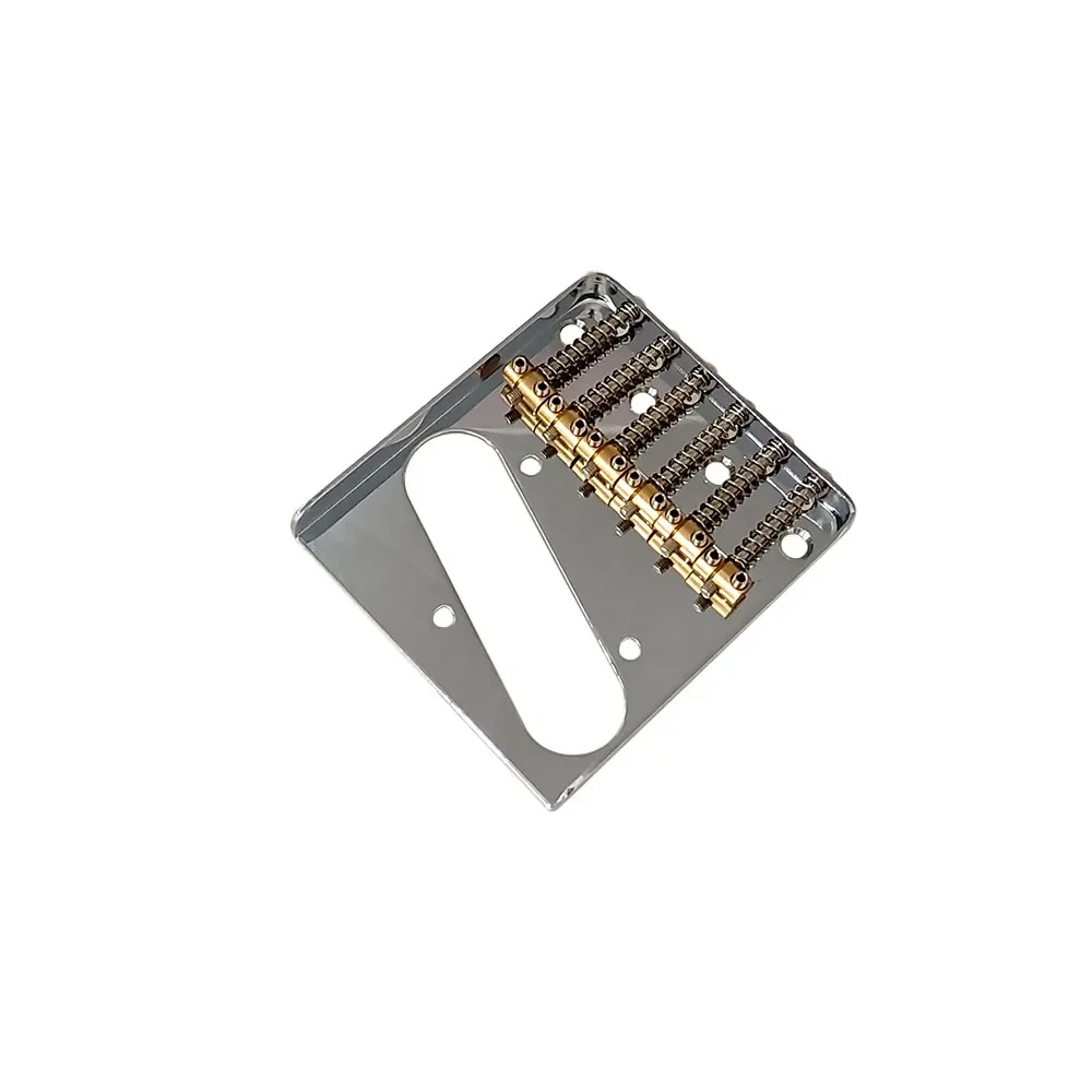Chrom Vintage Gitarrenbrücke Messing Sattelbrücke mit Schrauben für Tele-Gitarre