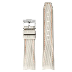 Silicone Rubber Curved End Diving Wrist Band Strap - 20mm for 20mm (Khaki orange)