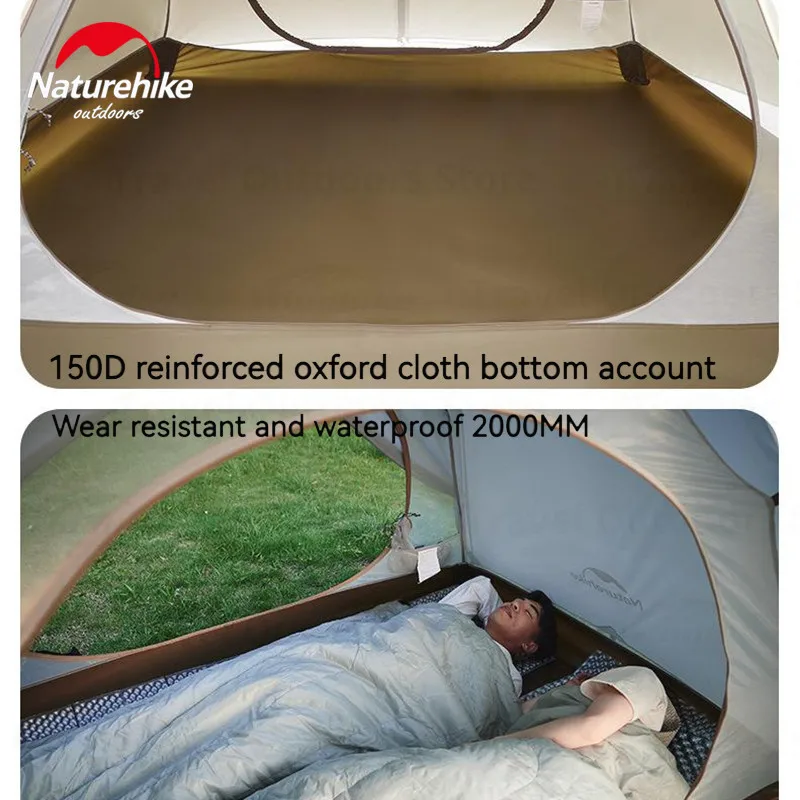 Naturehike Ultralight Backpacking Tent Dome Shelter Tent for 2-3 Person Camping Hiking Trekking Double Layer Lightweight 2.5kg