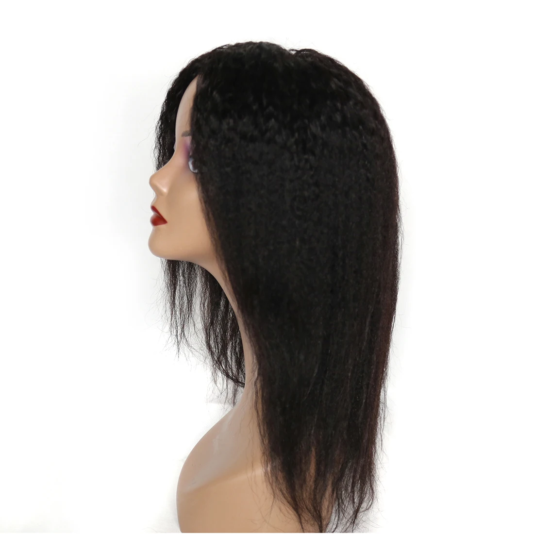 Kinky Straight Human Hair Wigs For Women Glueless Full Machine Made 10-22 Inch Cheap Yaki Straight Wigs Natural Remy Hair