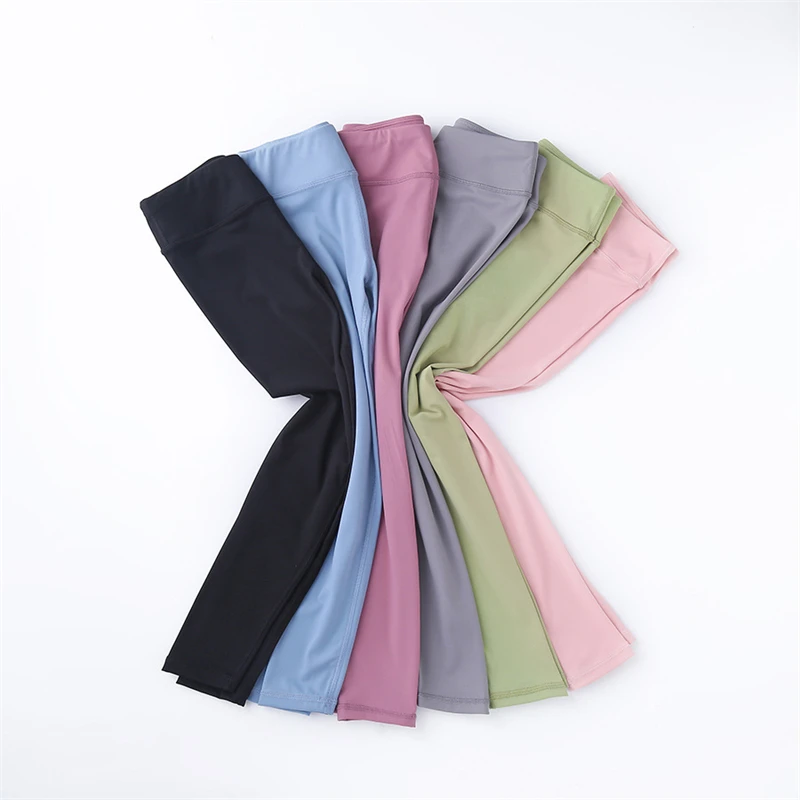 Girls High Waist Naked Feeling Leggings Push Up Sport Running Yoga Pants Seamless Skinny Pants
