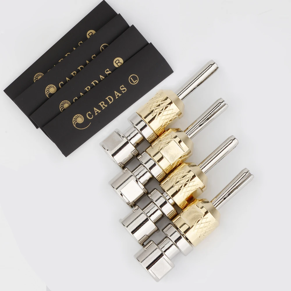 4 Pezzi Cardas Cab Golden Riferimento Spina A Banana Cavi Per Altoparlanti Connettore Spina Binding Post Presa Femmina Jack