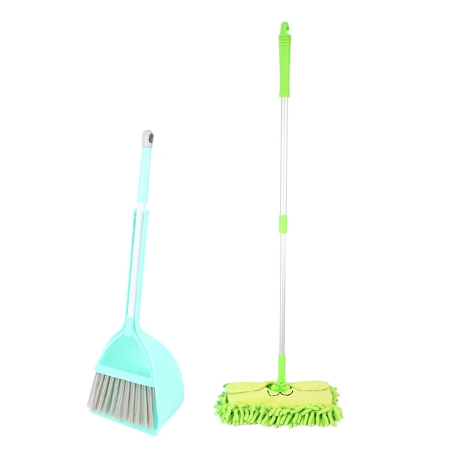 Kid's Housekeeping Cleaning Tools, 3pcs Small Mop Small Broom Small  Dustpan, Little Housekeeping He