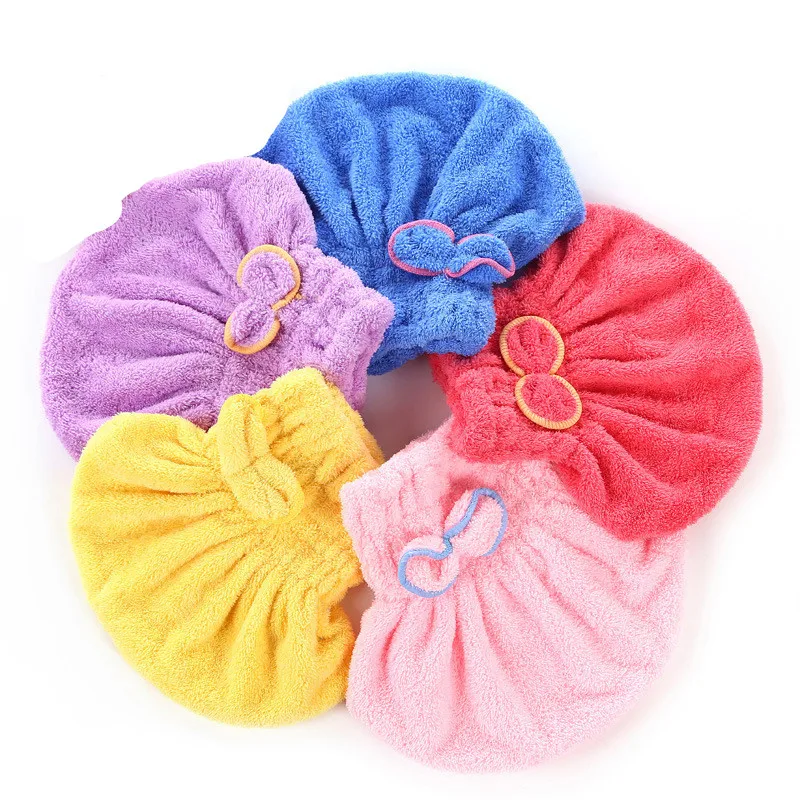 Women Hair Drying Cap Shower Microfiber Towel shower cap hair towel