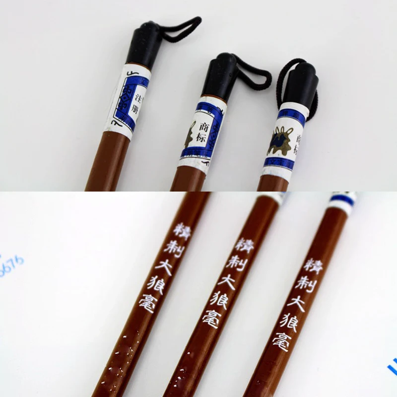 10PCS Bamboo Calligraphy Brush Pen Wool Chinese Calligraphy Painting Brush Pen Weasel Hair Regular Script Writing paint brush calligraphy brush