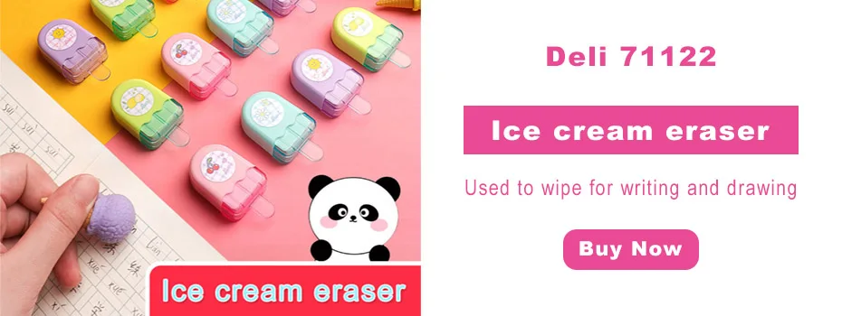 Deli Erasers Pen Retractable Press Pencil Rubber Correction Supplies School Stationery Erasers for Kids Soft Art Eraser Pen cute