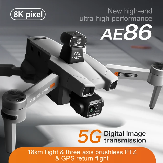 Ae drone k hd dual camera fpv axis anti shake gimbal obstacle avoidance brushless motor