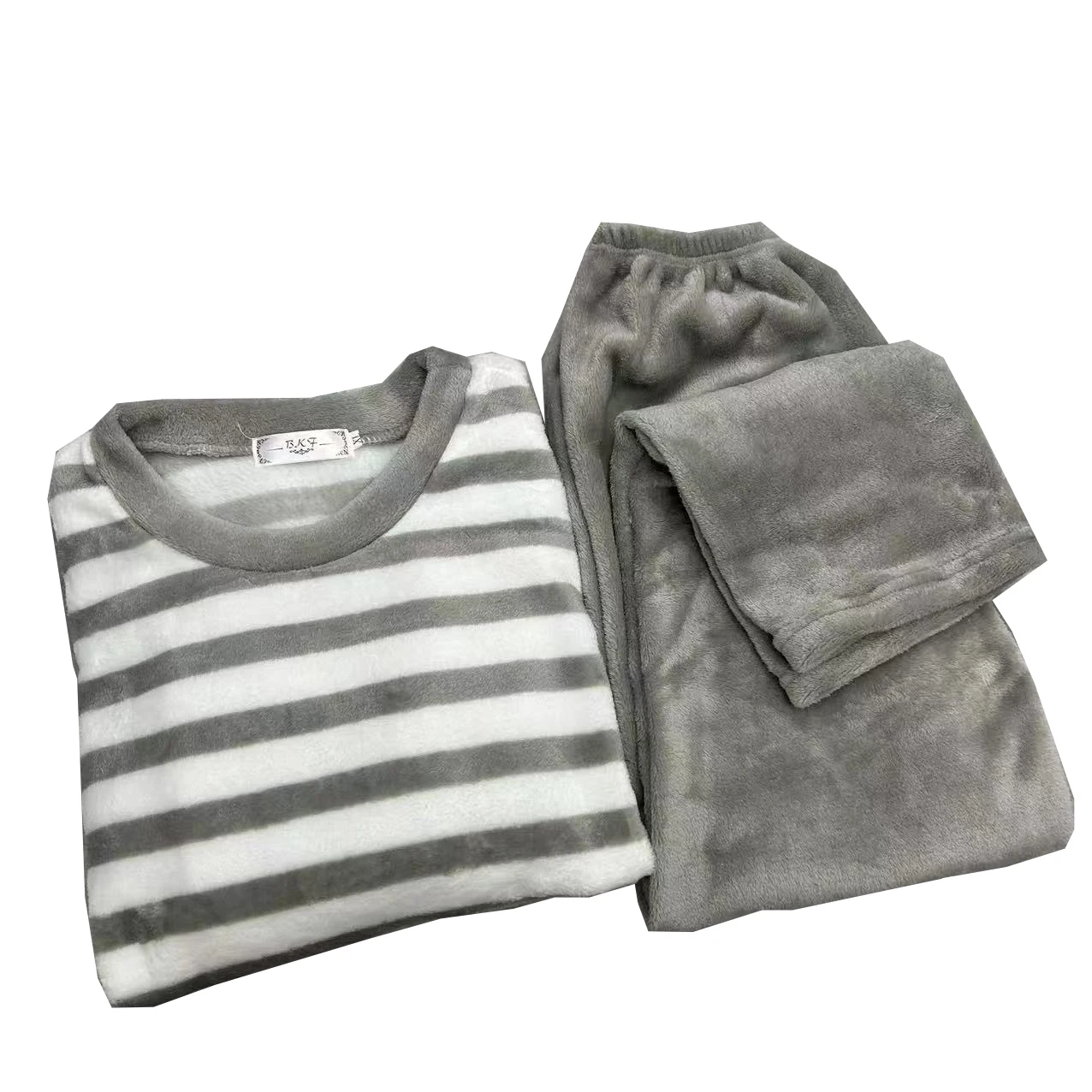 Pajama Sets For Men Autumn Winter Gray Striped