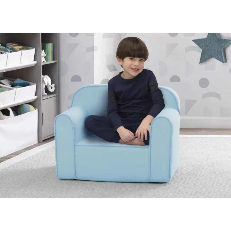 

Delta Children Cozee Chair for Kids for Ages 18 Months and Up, Light Blue Sofa Set Living Room Furniture