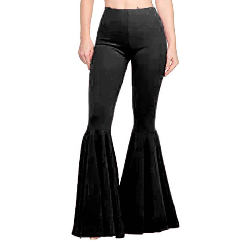 여성 하이 웨이스트 스키니 플레어 바지 슬림 피트 스트레치 바지 요가 플레어 바지 streetwear lady bodycon 섹시한 벨 바닥 스타킹