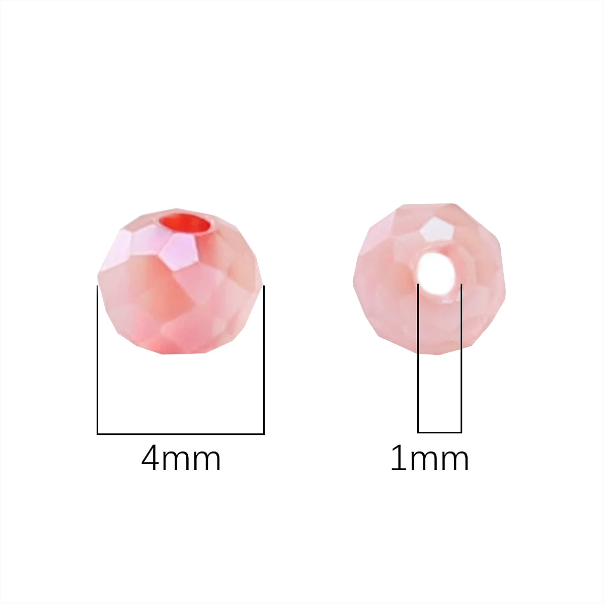 خرز أرز زجاجي أملس لون سحابة 4 مم فتحة 1 مم - صنع مجوهرات DIY (قلادة/سوار حرفي) 10غ/130قطعة كيس