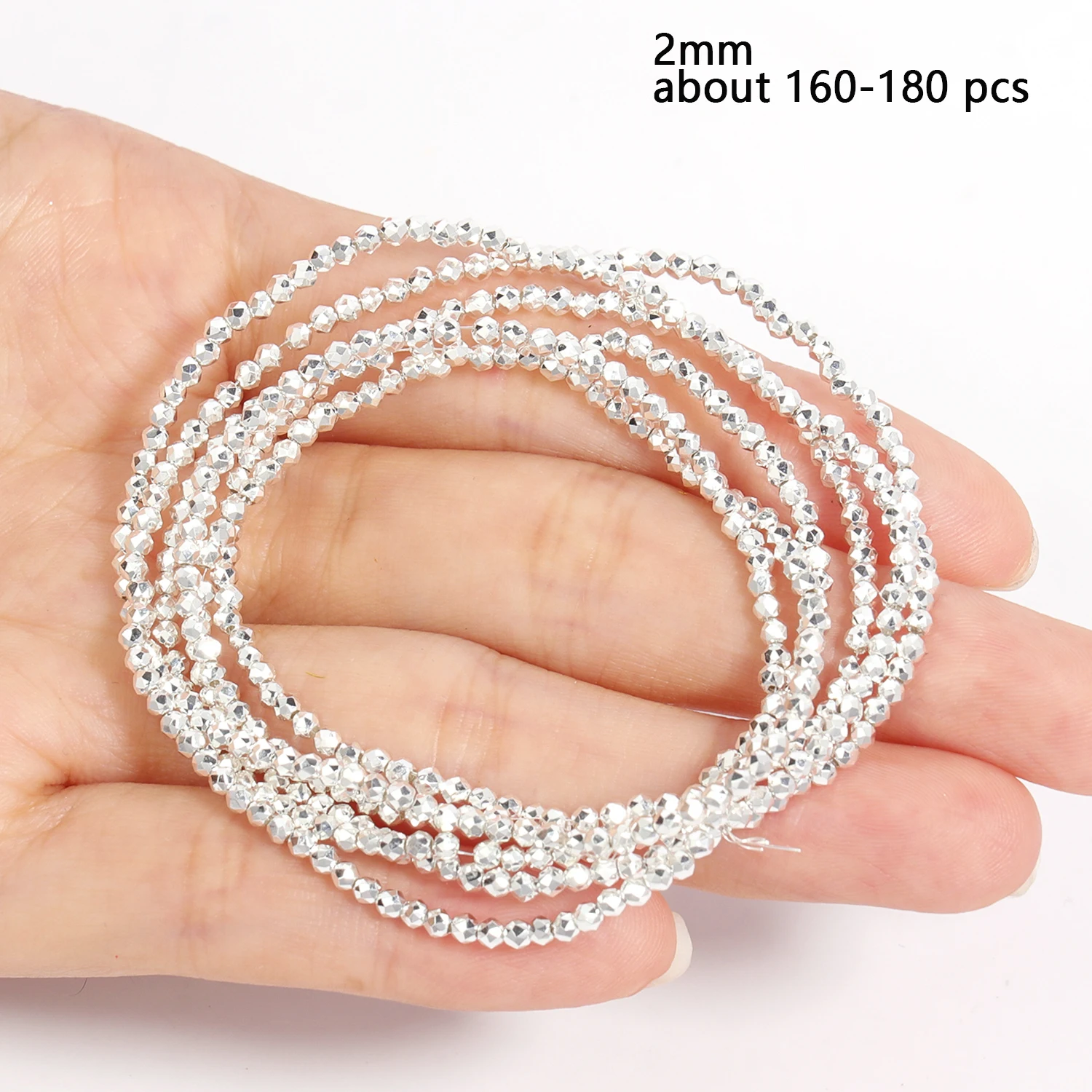 2mm 3mm Facettierte vergoldete Silber AB Farbe Österreich Kristallperlen Winzige lose Perlen für Schmuckherstellung DIY Armbänder Zubehör – Detail 10