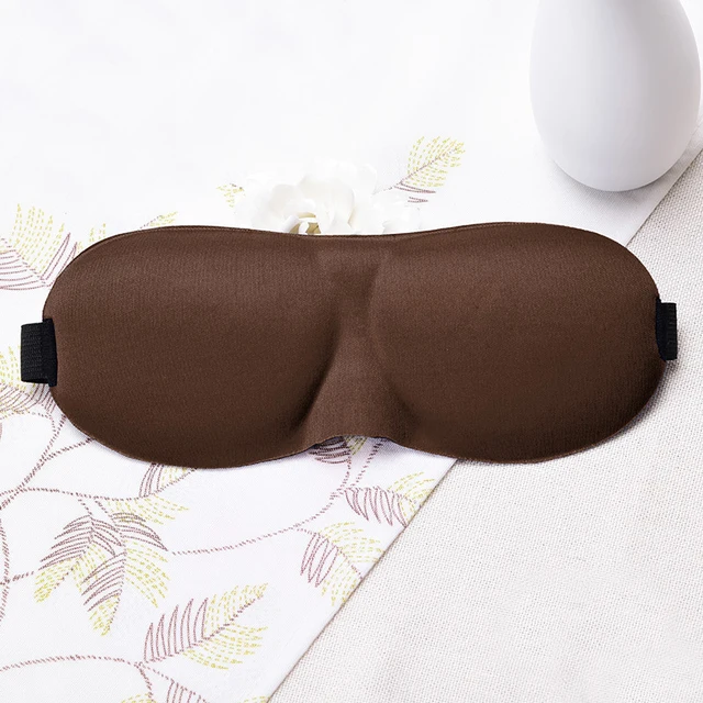 3D Sleeping Mask 100% Blackout Blindfold Sleep Mask for Eyes Smooth Sleep Eye Mask Sleeping Aid Eye Mask for Travel Slaapmasker Type-D-Brown